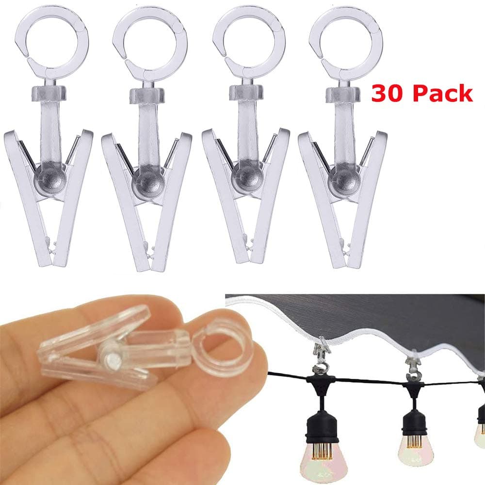 Auch 30Pcs Awning Clips Party Wire Light Hanger for Outdoor Camping RV Awning Christmas Strings Light Banners Flags Photo Card Curtain Clip Hooks