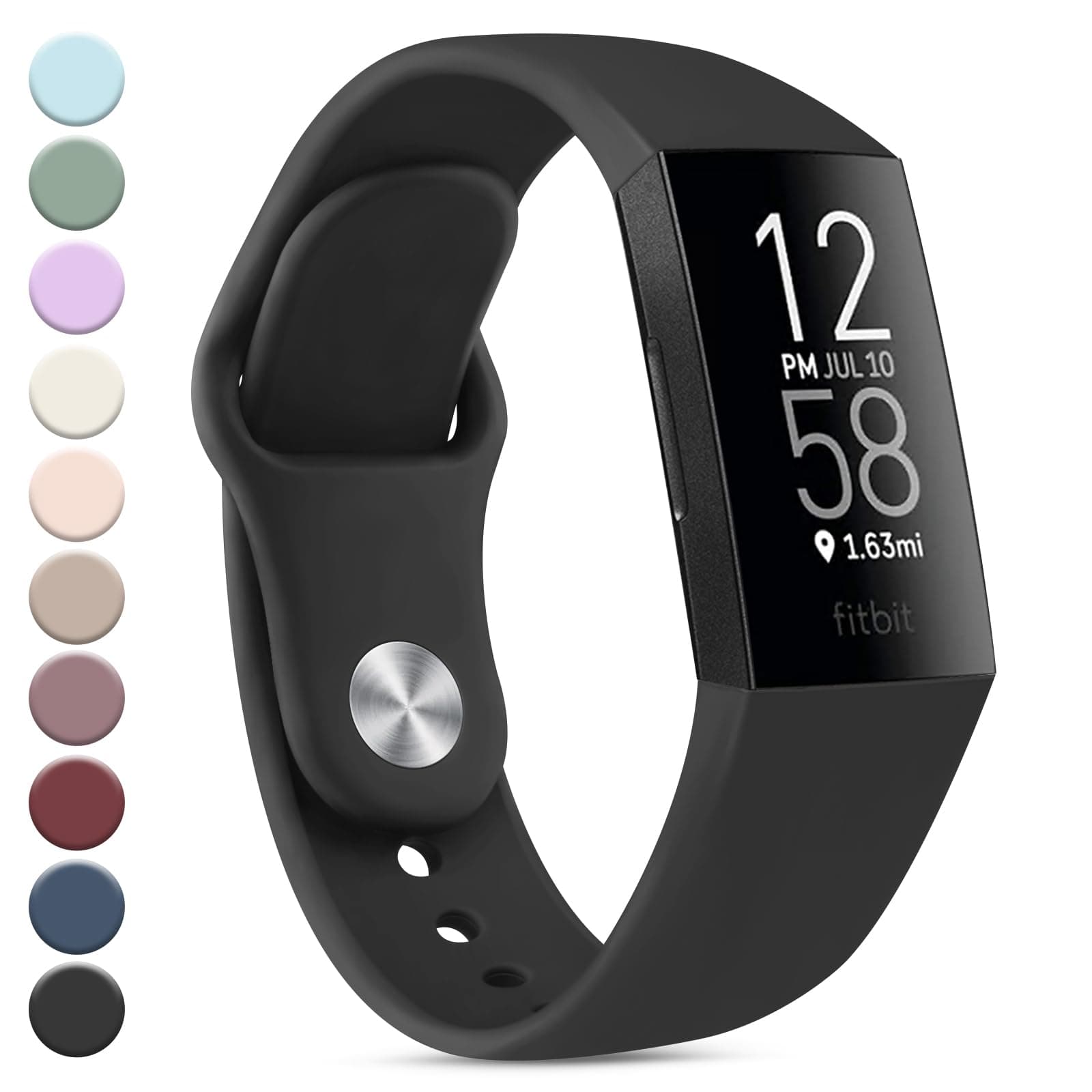 Vanjua Band Compatible with Fitbit Charge 4 Bands Women Men, Soft Silicone Waterproof Sport Replacement Wristbands Strap for Fitbit Charge 4 / Charge 3 Fitness Tracker Accessories