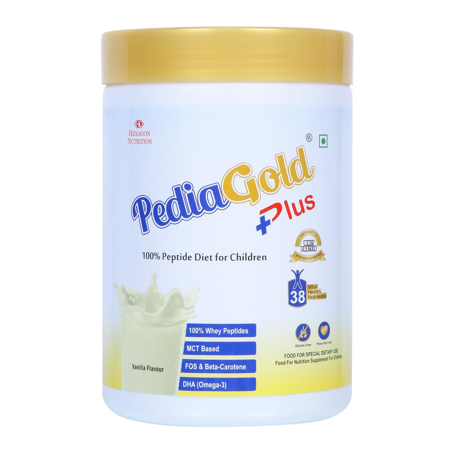 - PEDIAGOLD PLUS- 100% Peptide Diet for Children - Vanilla Flavour - 400g
