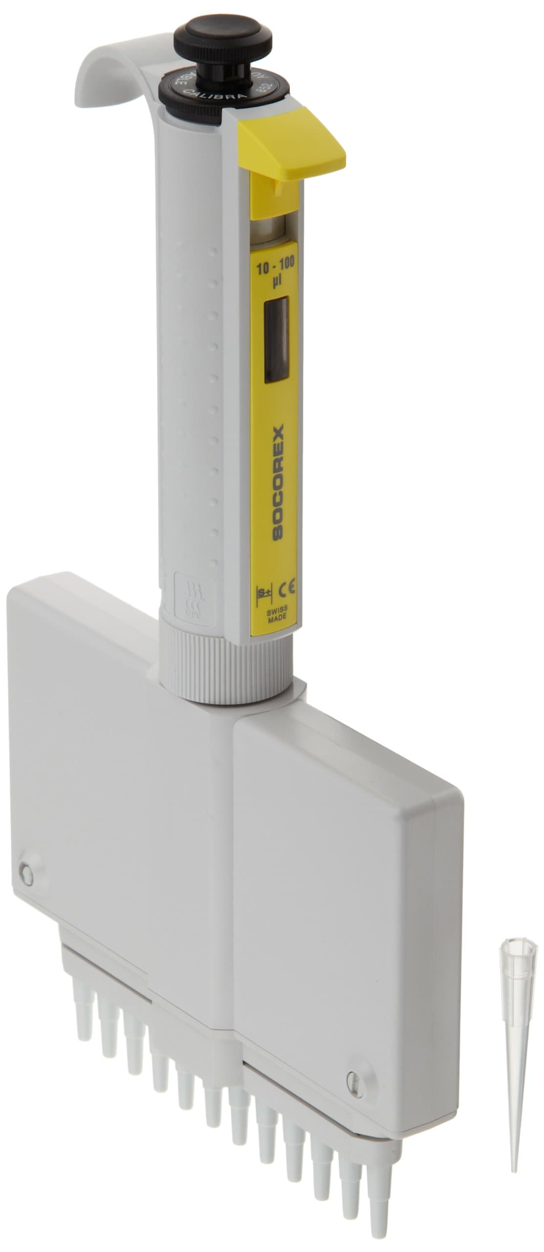 Wheaton Socorex 851184-2 Calibra Digital 852 12-Channel Micro Pipette, 10 - 100 microliter, For Use With 200 microliter Pipette Tip