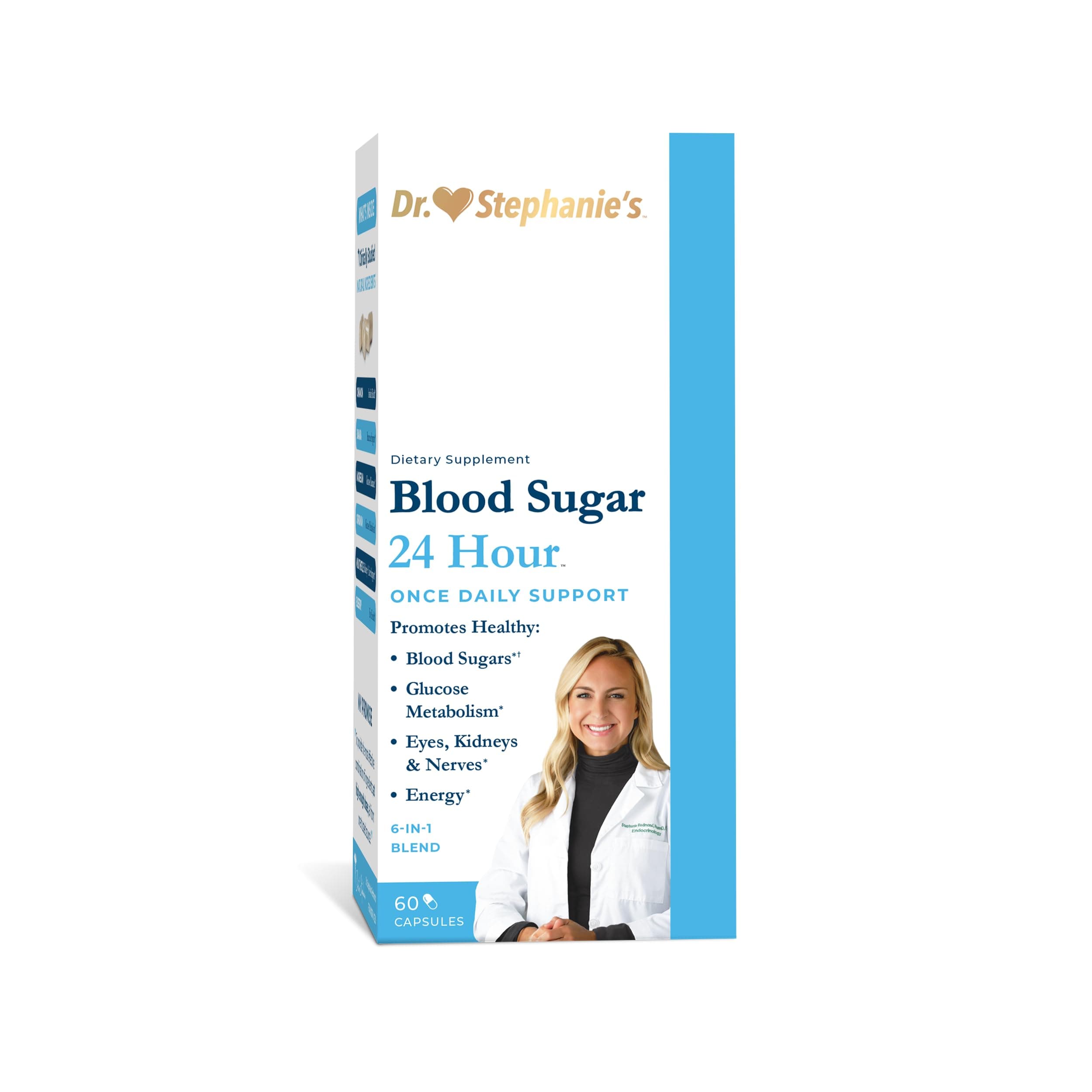 Blood Sugar 24 Hour - 6 in 1 Formula with Cinnamon, Banaba, Chromium, Milk Thistle, & More - Once Daily Supplement