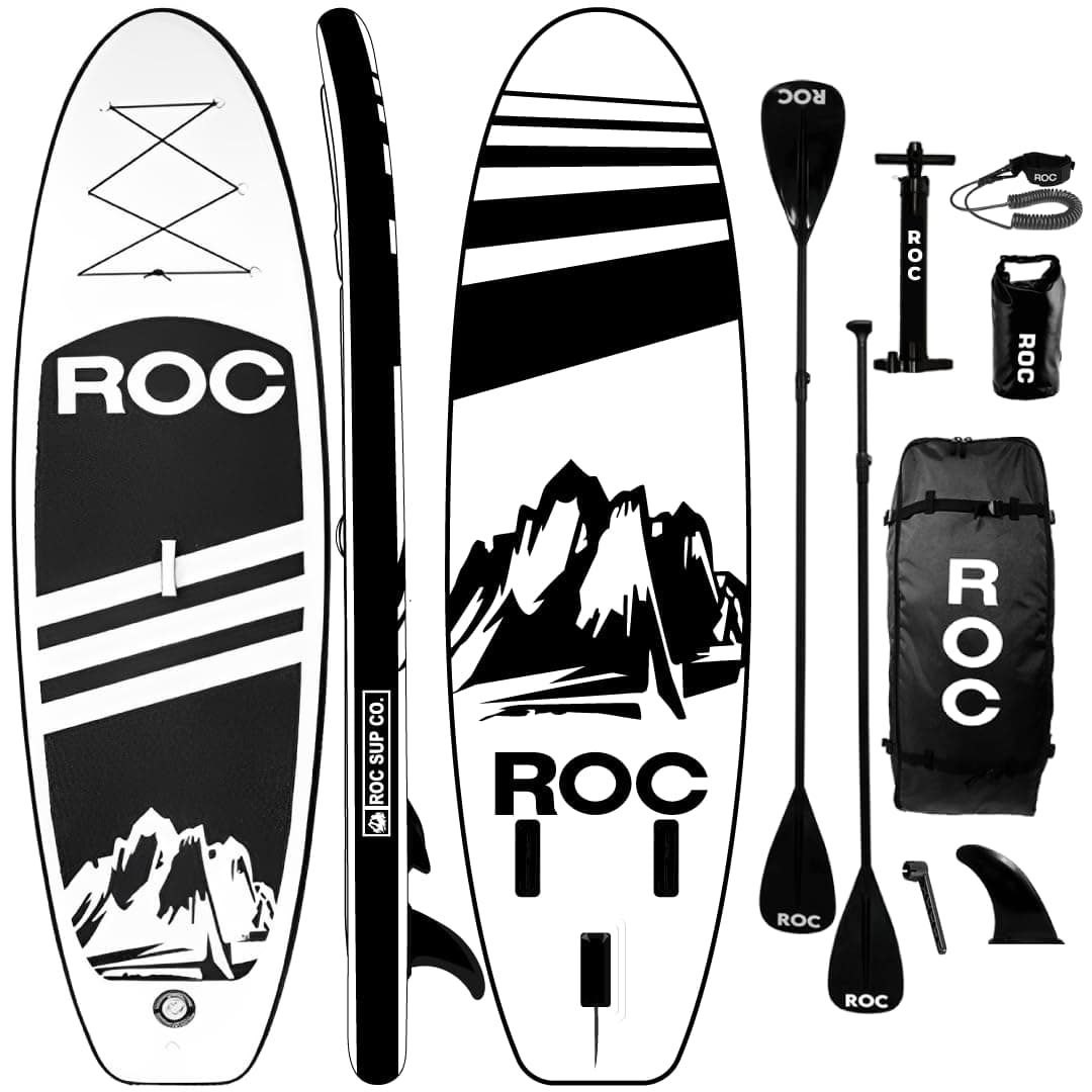 Polar Outdoors by Roc Inflatable Stand Up Paddle Board with Premium SUP Paddle Board Accessories, Wide Stable Design, Non-Slip Comfort Deck for Youth & Adults.