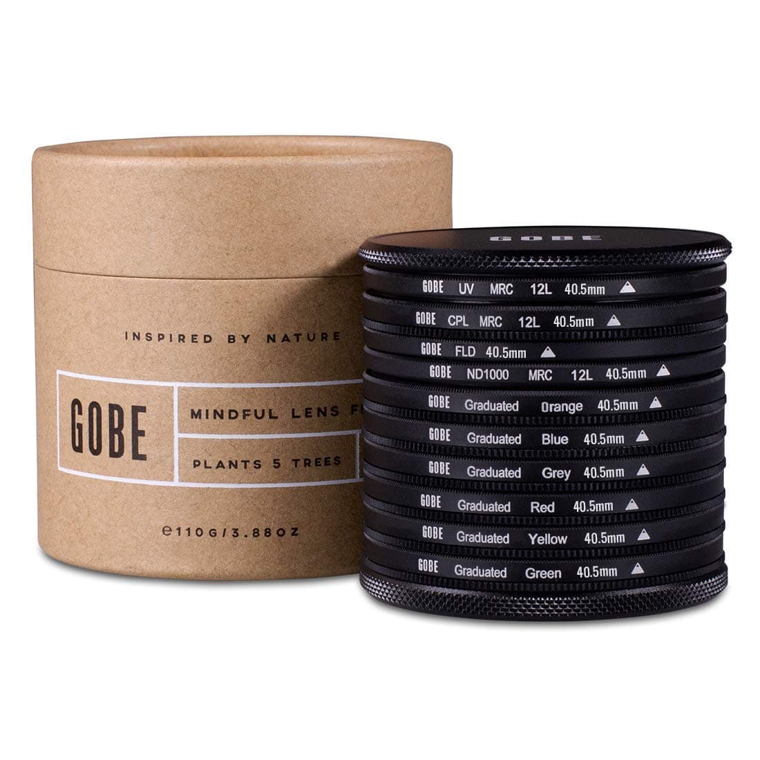 Gobe 40.5mm UV, Circular Polarizing, FLD, ND1000 + Graduated Orange, Blue, Grey, Red, Yellow, Green Lens Filter Kit (1Peak)