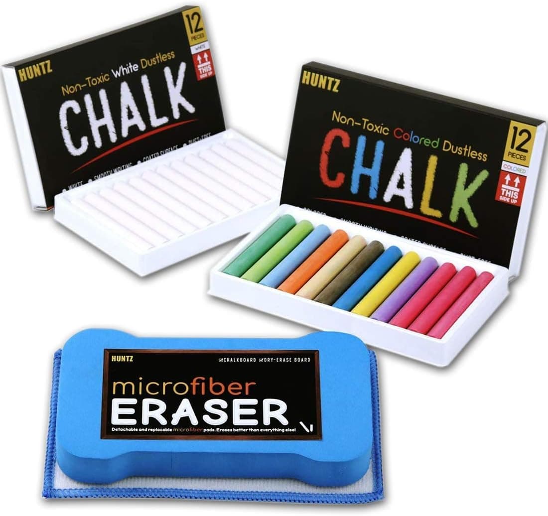 Chalk Set(12White Chalks+12Colored Chalks)