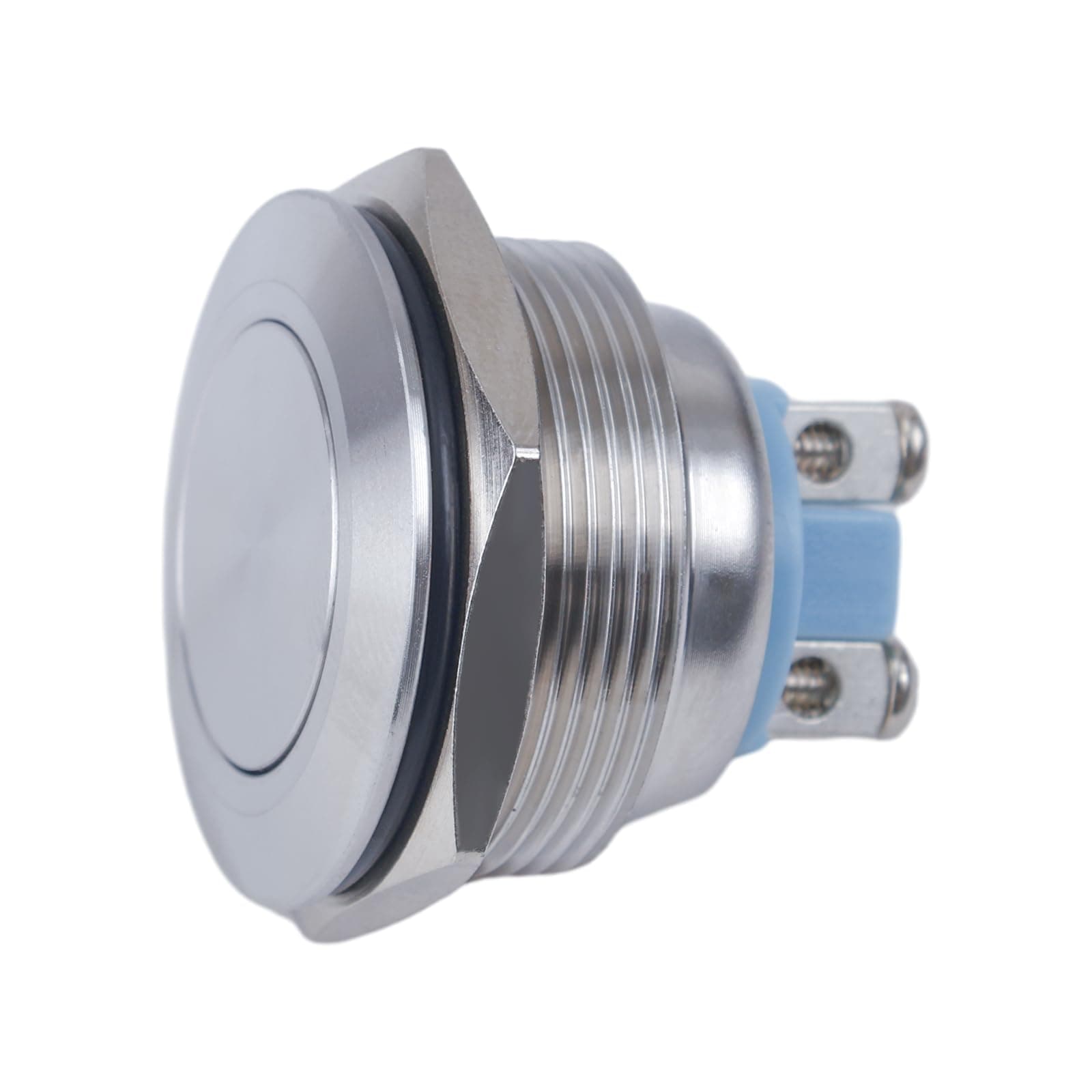 Larcele Push Button Switch 25mm Waterproof Momentary Metal DIY Switch with Screw Terminal,1 Piece JSANKG-14