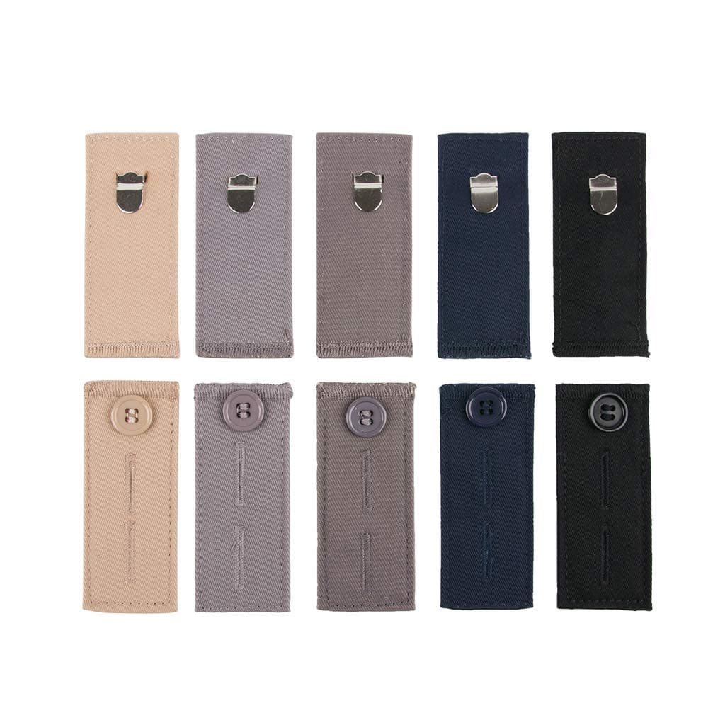 xydstay Pants Waist Extenders 10-Pack, Hook & Button Extenders for Pants, Dress, Khakis and Jeans, Adjustable Fit Men or Women