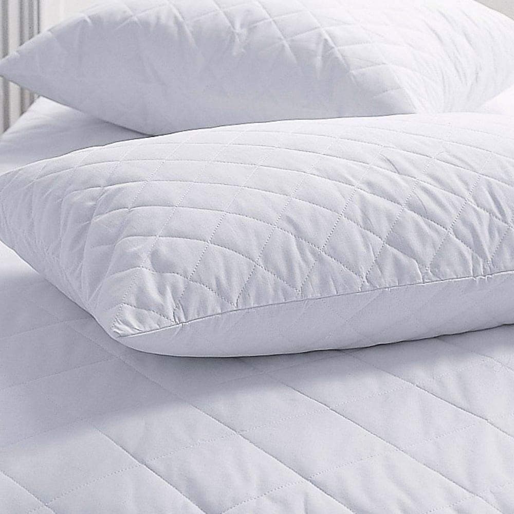 CosySleep Luxury Pair of Hotel Quality Soft 100% Pure Egyptian Cotton Diamond Quilted Medium to Firm Support Bed Pillows
