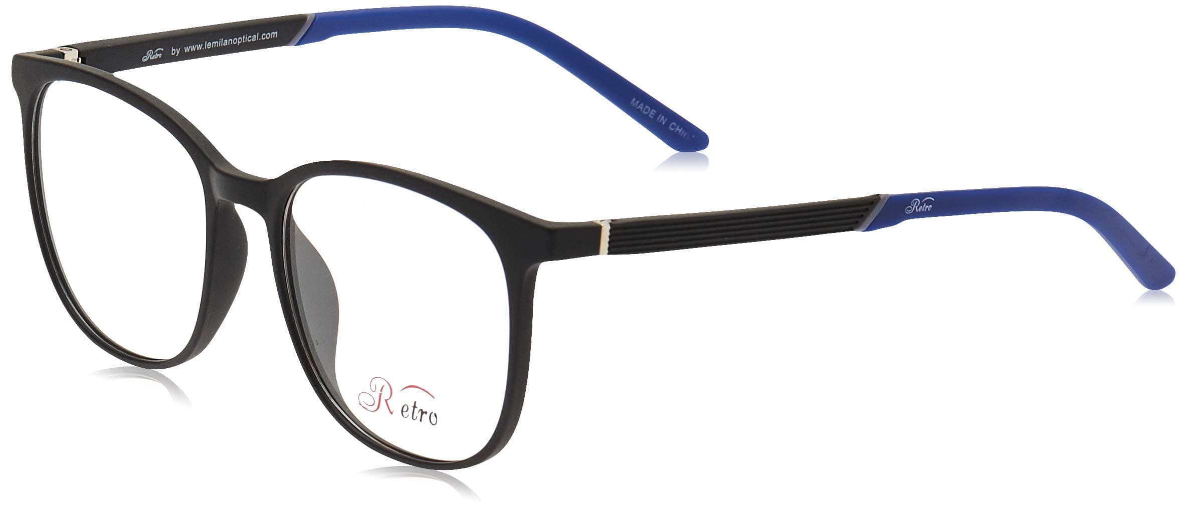 unisex-adult RETRO 3001 Unisex Optical Frames, M.BLACK/BLUE, 52 mm