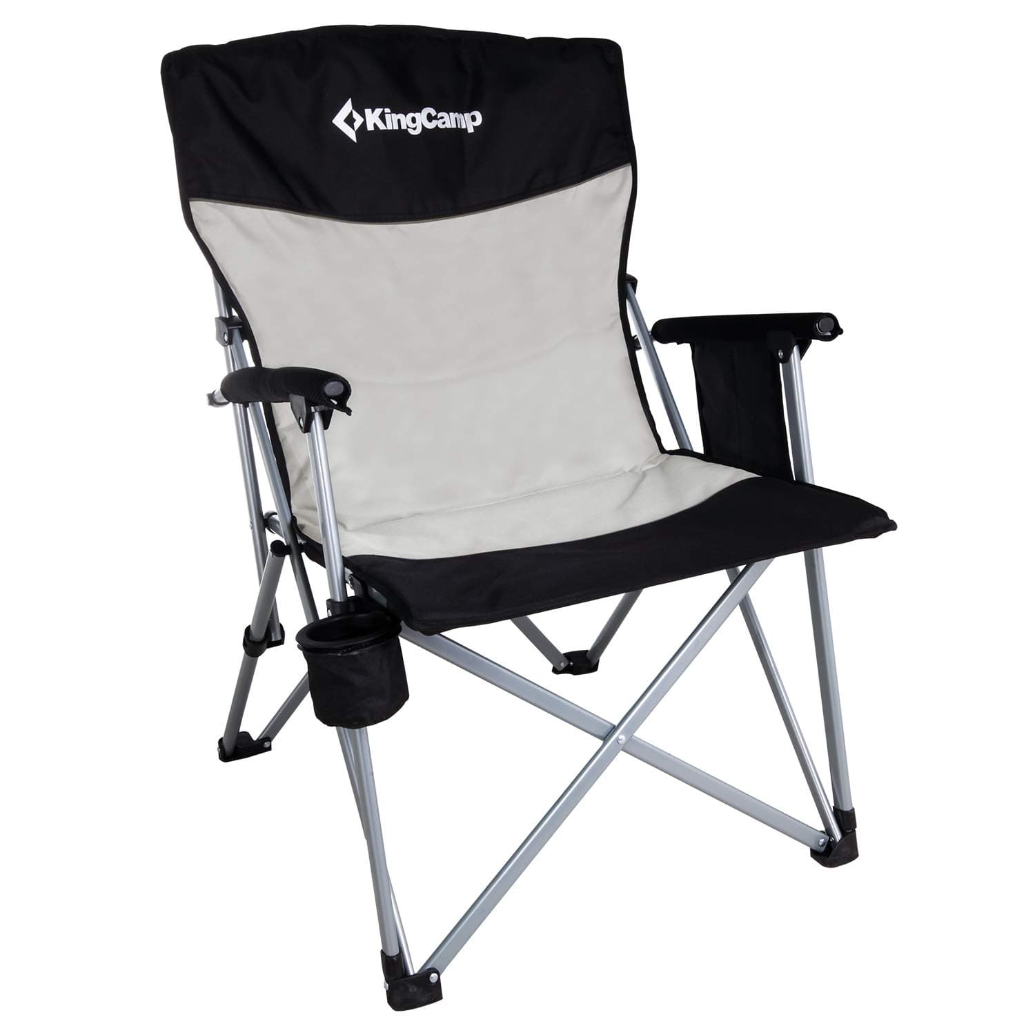 KingCamp Camping Folding Chair Lawn Chair Lightweight Padded Arm Collapsible Chair with Cup Holder, Support up to 300lbs
