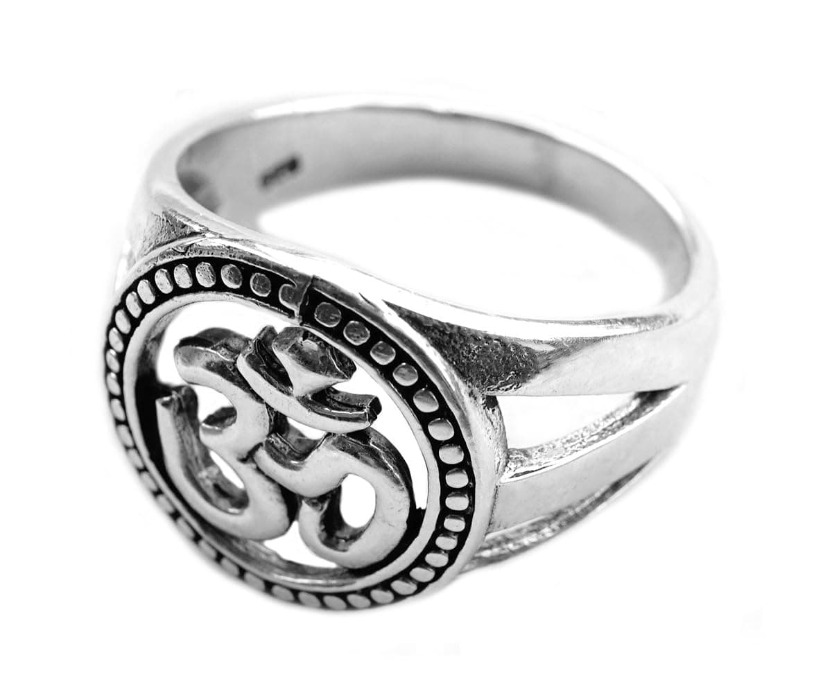 OM/AUM Ring 925 Sterling Silver - Yoga Esoteric Spirituality Astrology Meditation Energy