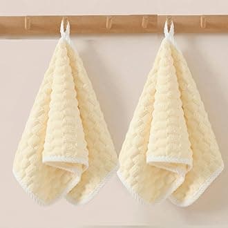 LINEAR Microfiber Hand Towels/Small Size Towel/Face Towel/Towel for Men, Women & Babies/Ultra Soft, Absorbent & Quick Dry Towels for Gym, Travel 300 GSM (Cream)