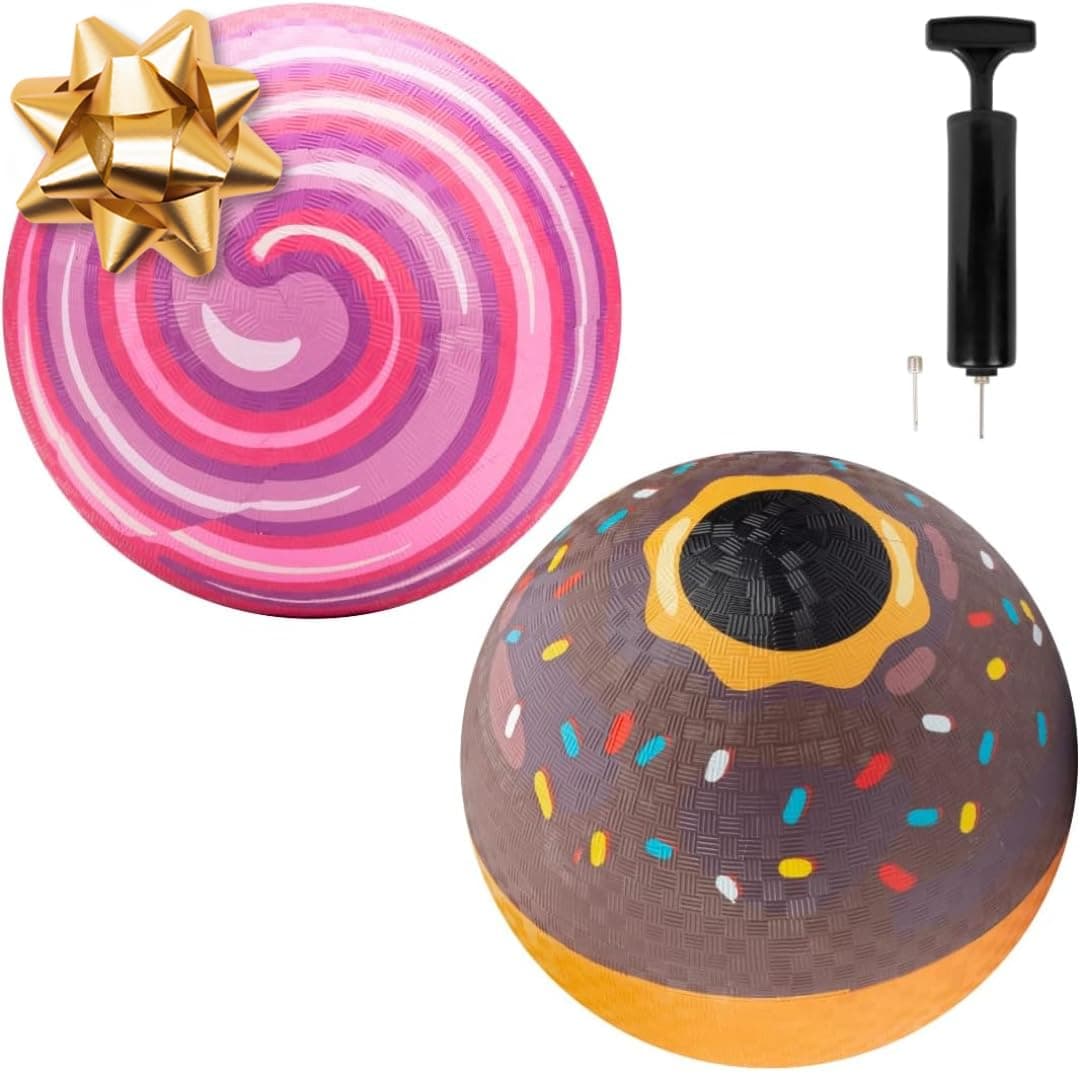 SCS Direct Gaga Ball Playground Balls (8.5 inches) w Air Pump- Durable Rubber Pack for Recess Dodgeball, Kickball, Gagaball Official Play & School -Fun Outdoor Toys & Gifts for Kids