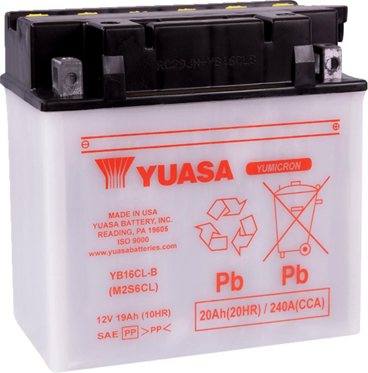 Yuasa YUAM2S6CL YB16CL-B Battery, Black
