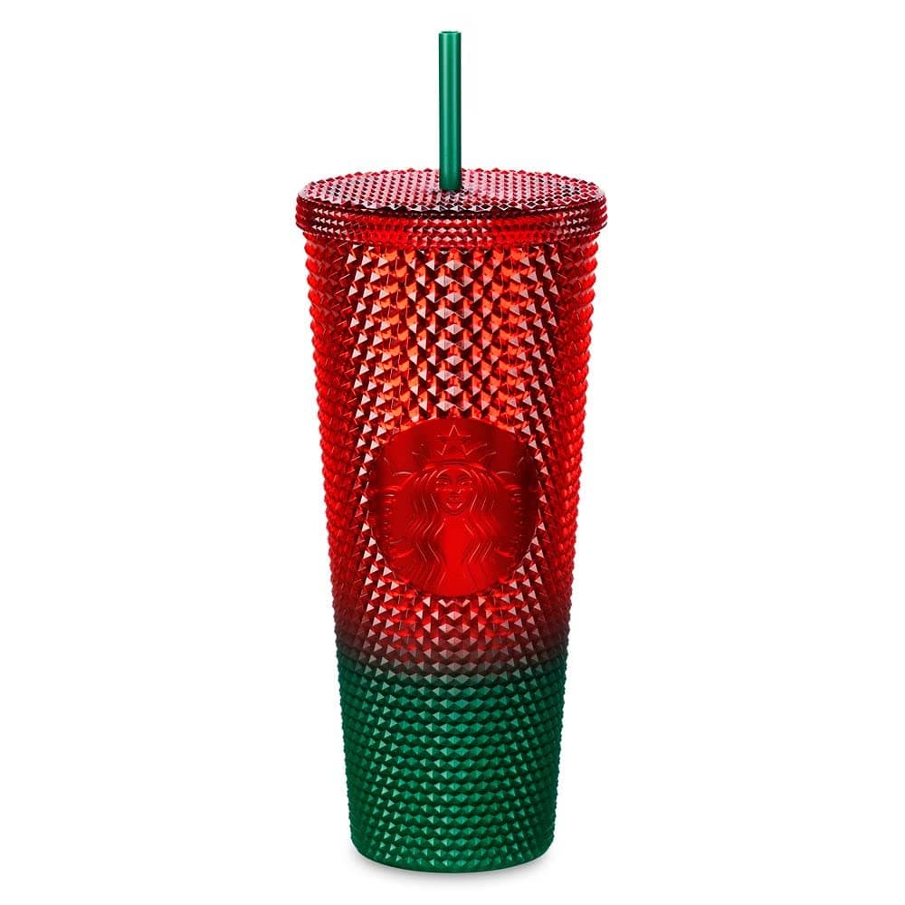 Starbucks Mickey WDW Christmas Tumbler Cup with Straw Red Green SBUXXMAS