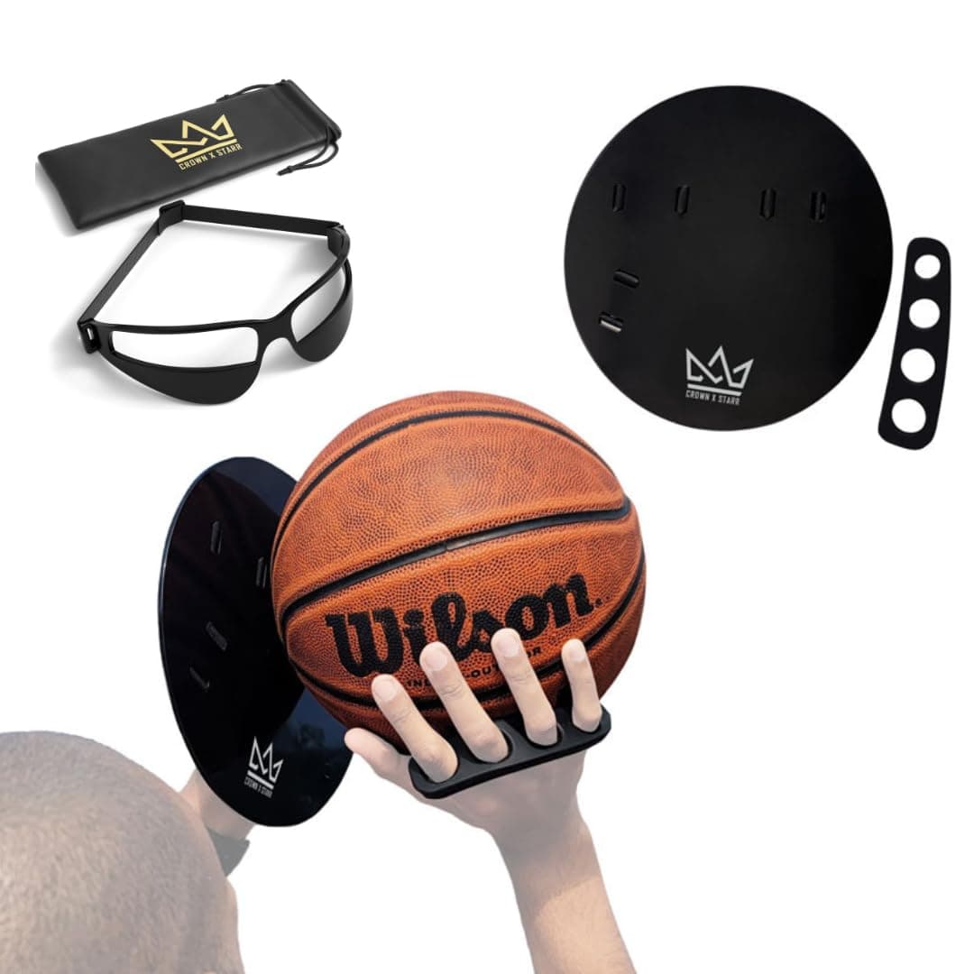 Basketball Shooting Off Hand Trainer - for Right Handed Shooters, Eliminate Off Hand Interference - with Bonus 5.3" Shooting Aid