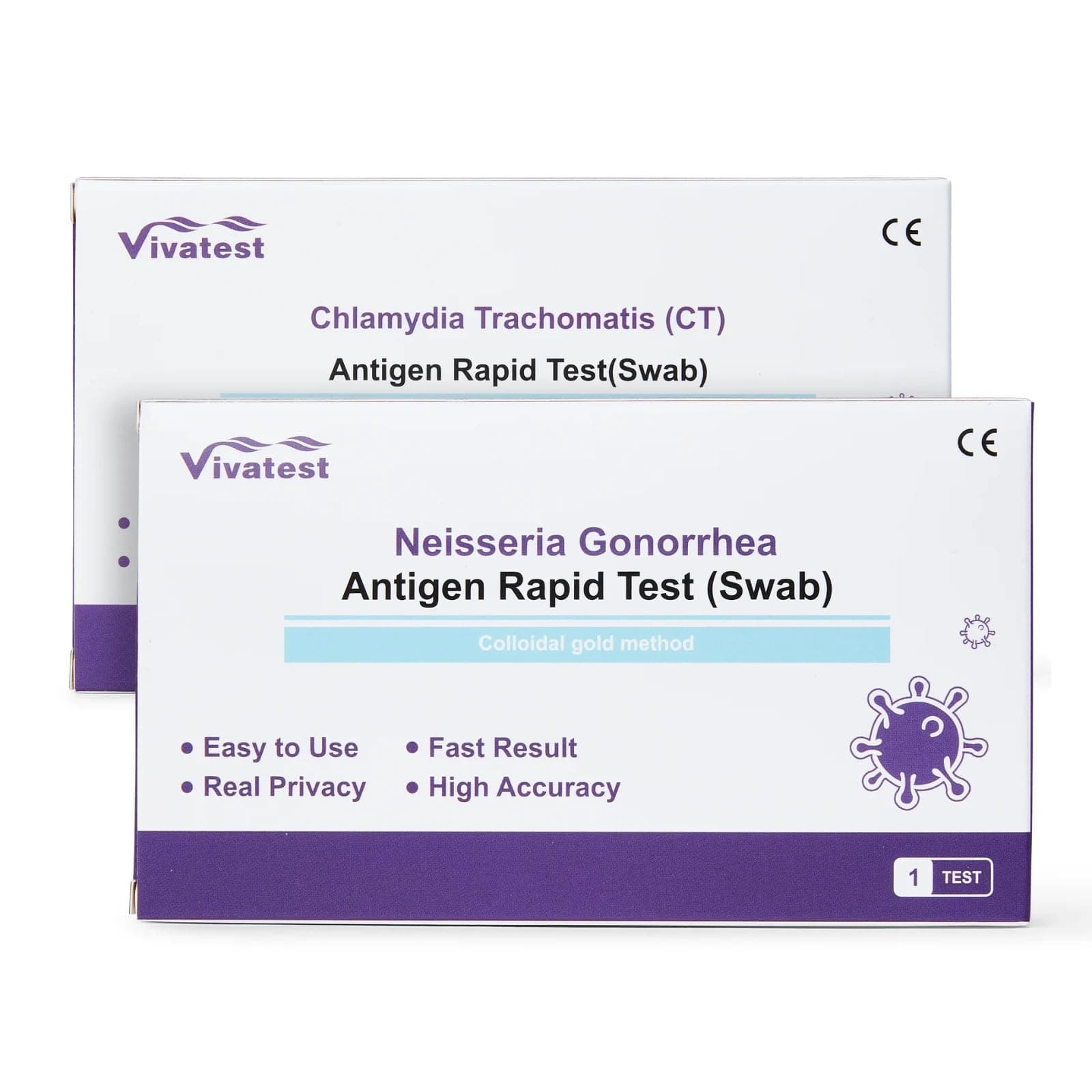 STI Test Kit Male and Female Chlamydia and Gonorrhea Sexual Health Home Test Kit | Antigen Rapid Swab STI Testing Kit Female and Male | Easy to Use STD Test Kit | Viva Test