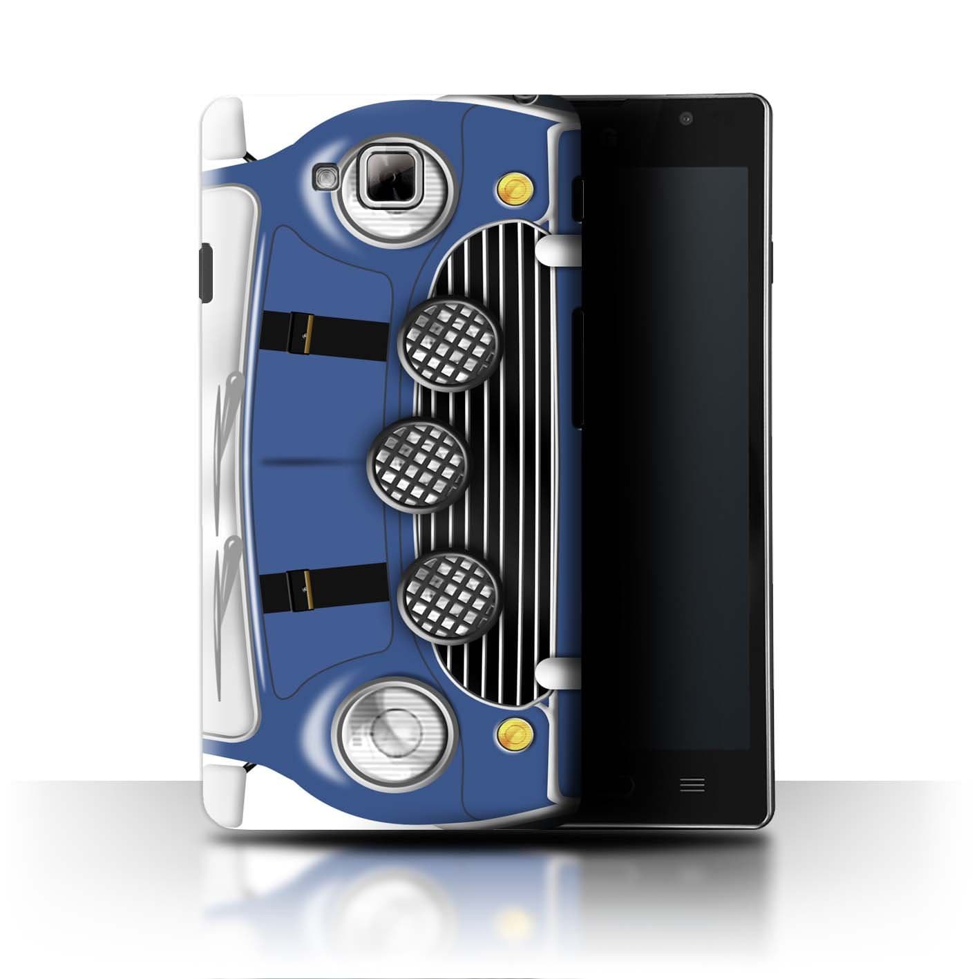 Phone Case for LG Optimus L9 II/D605 Classic Retro Mini Italian Job Blue Transparent Clear Ultra Slim Thin Hard Back Cover