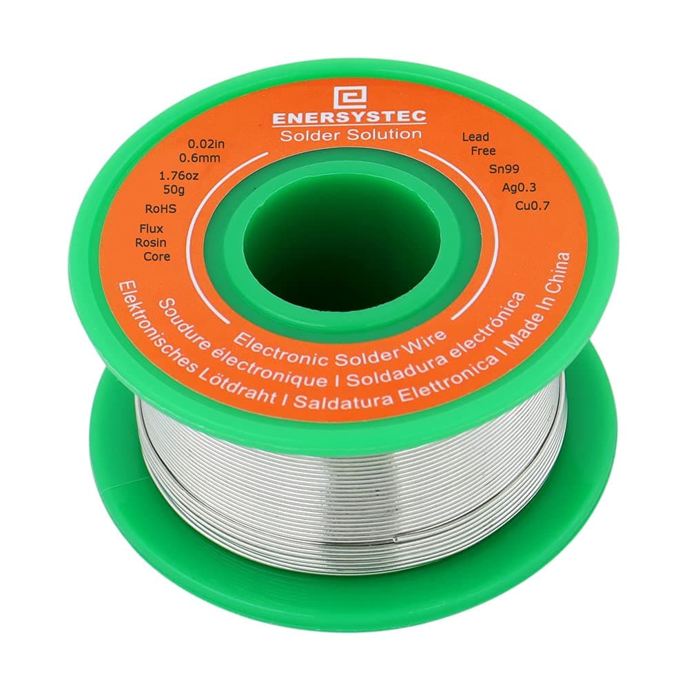 Lead-Free Solder Wire Rosin Core No Lead Wire Thin 0.6mm 50g Fine Solder with Flux 2.5 PB Free Sn99 Ag0.3 Cu0.7 Flow Electronics Soldering DIY Repair Tiny
