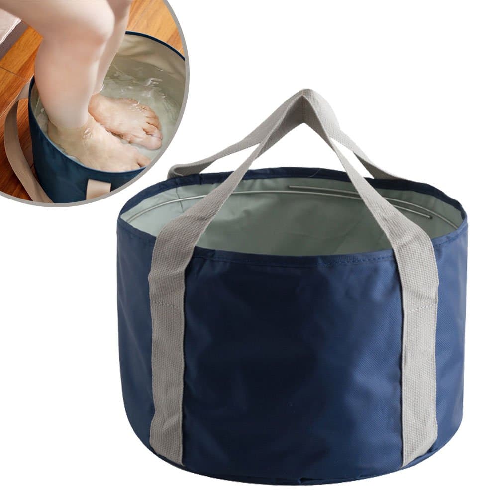 Versatile Travel Bag, Toiletry Bag, Outdoor Folding basin Portable bucket Foot bath Laundry, Waterproof Multi-functional Oxford cloth Storage Bag, Toiletry Kit for Men and Women (Blue)
