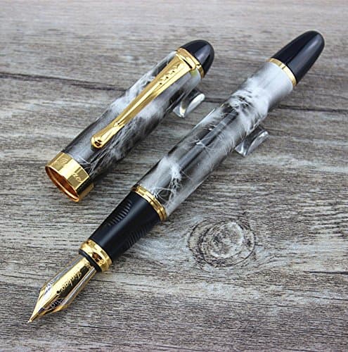 Jinhao X450 Fountain Pen Smoothly Signature Calligraphy Business Pens (Marble lime Color)