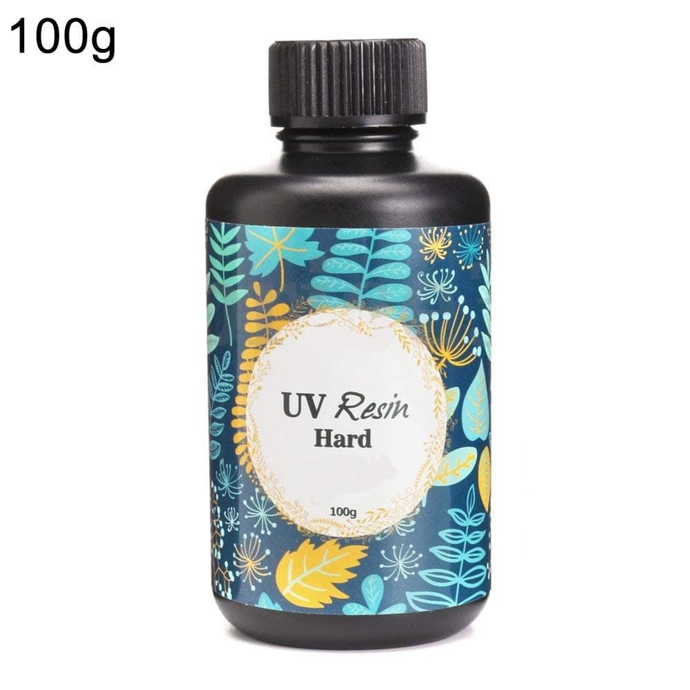 UV Resin for DIY Glue, Jewelry Ultraviolet Curing Resin Solar Cure Resin Sunlight Activated Hard 10/15/25/60/100/200 (Transparent, 100g)