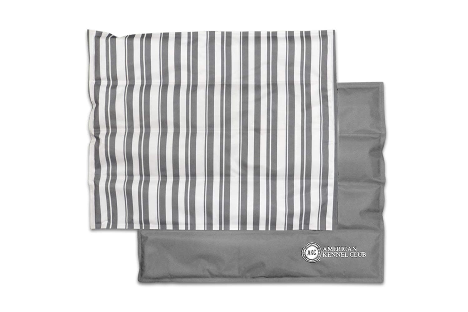 American Kennel Club AKC Large Cooling Mat Pet Bed,Stripe, Gray