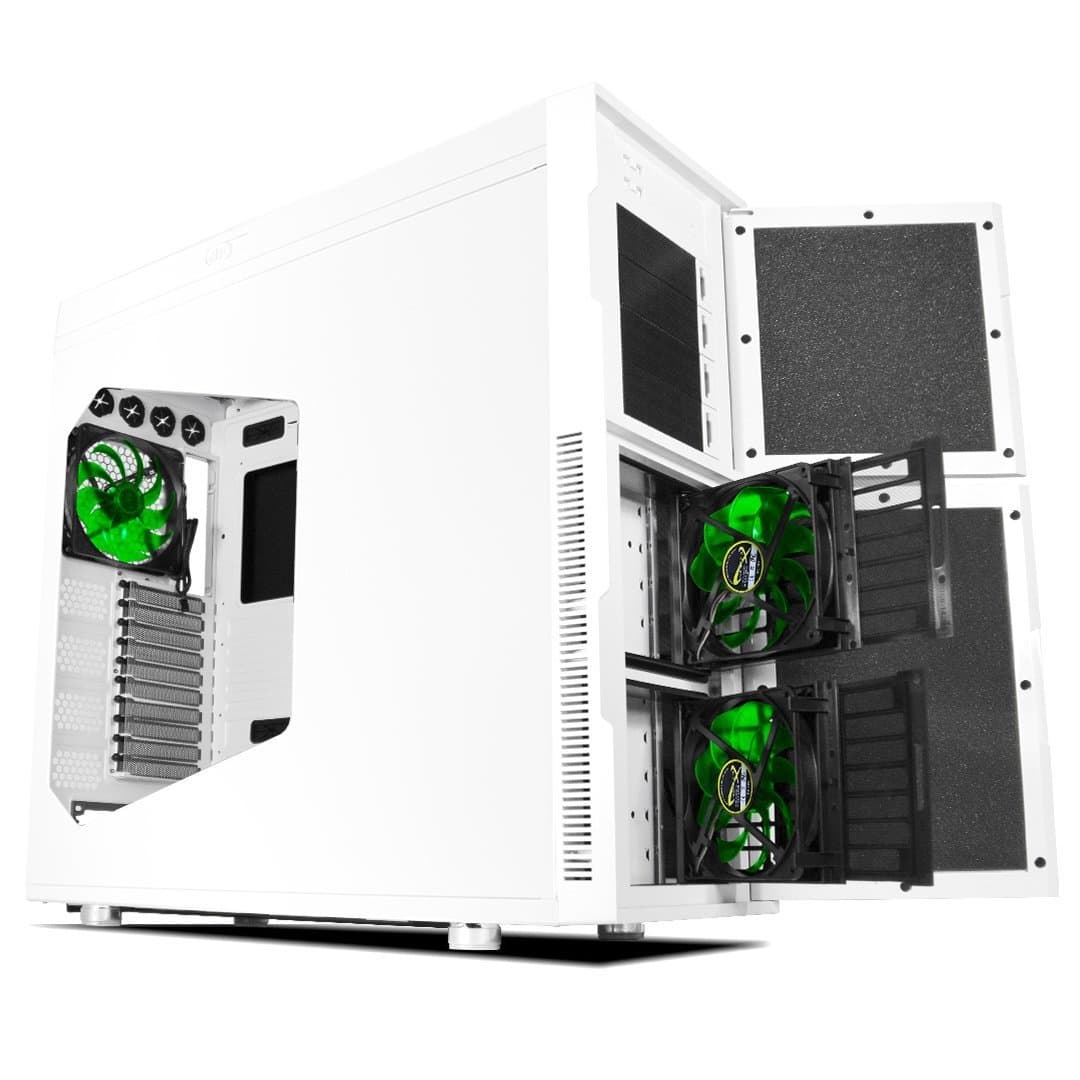 Deep Silence 6 Super Tower HPTX Case for Sensitive Audio Workstation and Storage Dense Applications, White with Window