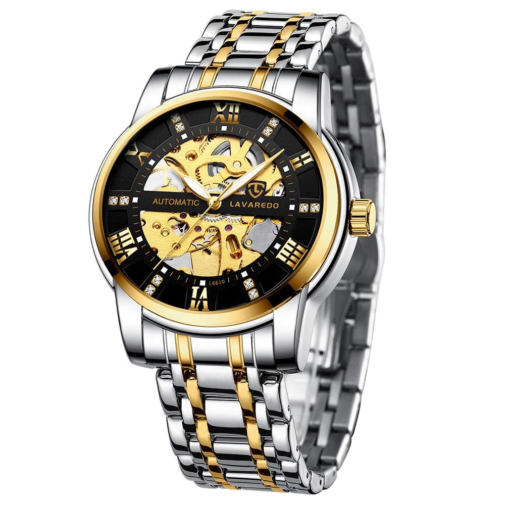 Men's Watch Black Automatic Mechanical Skeleton Watches