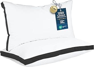 Utopia Bedding Bed Pillows for Sleeping King Size (Black), Set of 2, Soft & Fluffy Pillow with Down Alternative Filling, Cooling, Hotel Quality, Gusseted Pillow for Back, Stomach or Side Sleepers