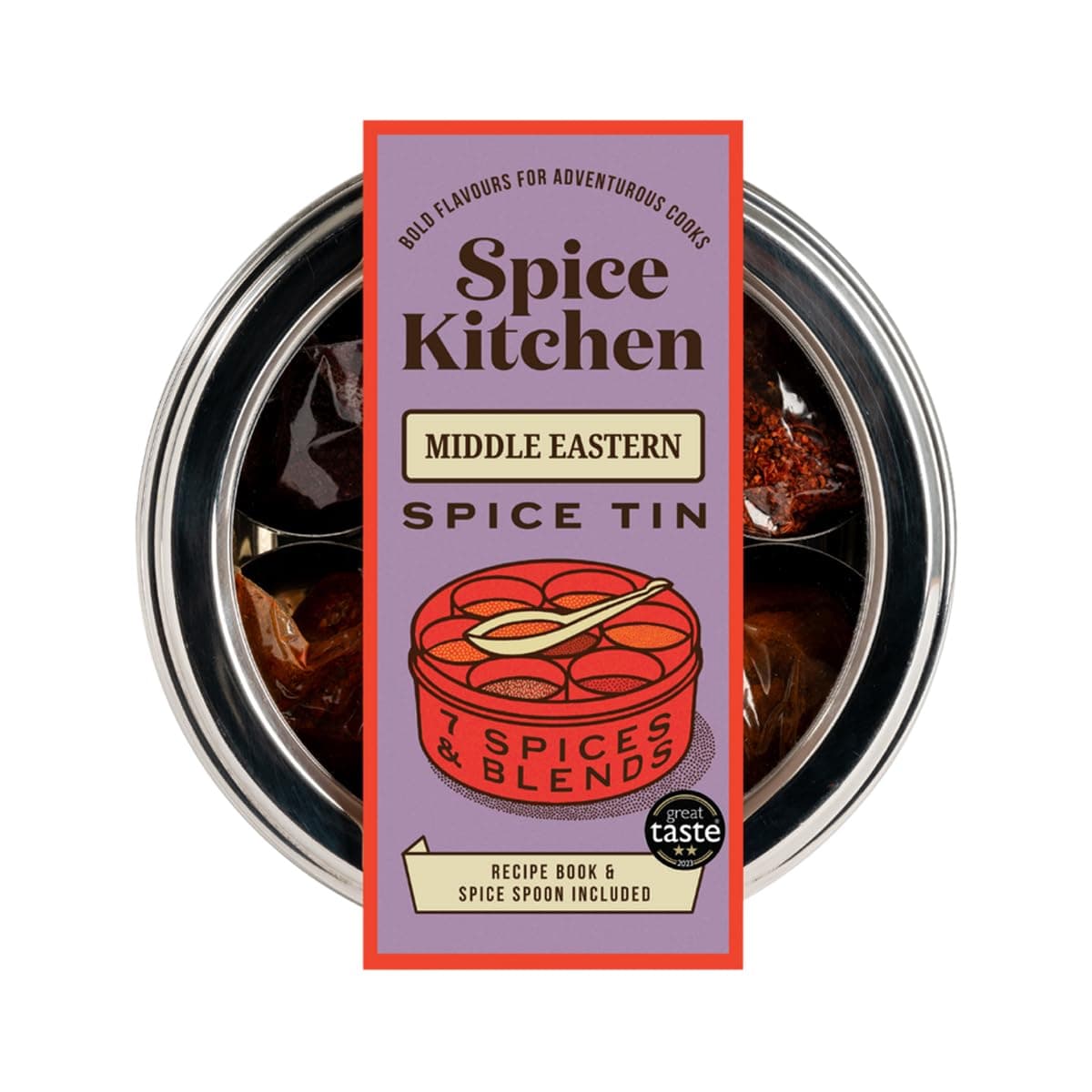 – Middle Eastern Spice Collection Spice Tin with 7 Cooking Spices & recipe booklet included