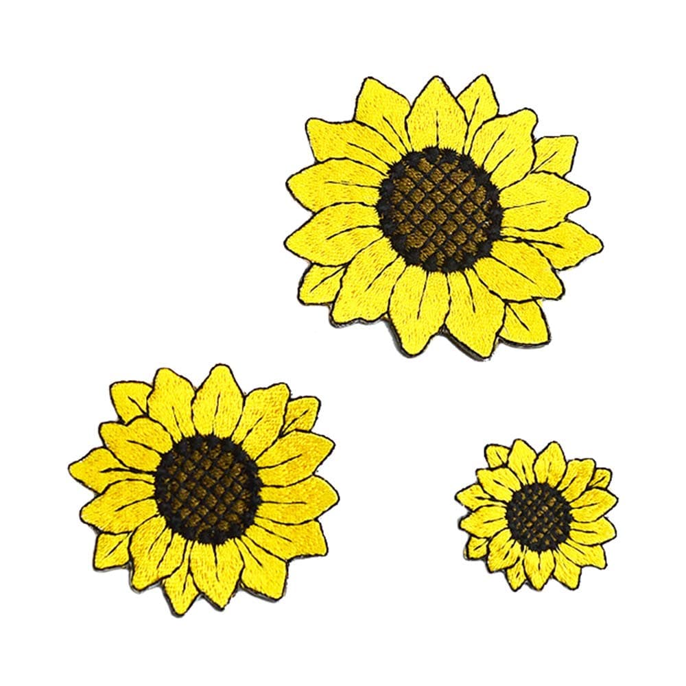 6 Pcs Van Gogh Sunflower Iron On Patches for Backpacks, Hats, DIY Sew on Applique Patch, Vintage Embroidered Patches for Repair Clothes, Jackets, Jeans