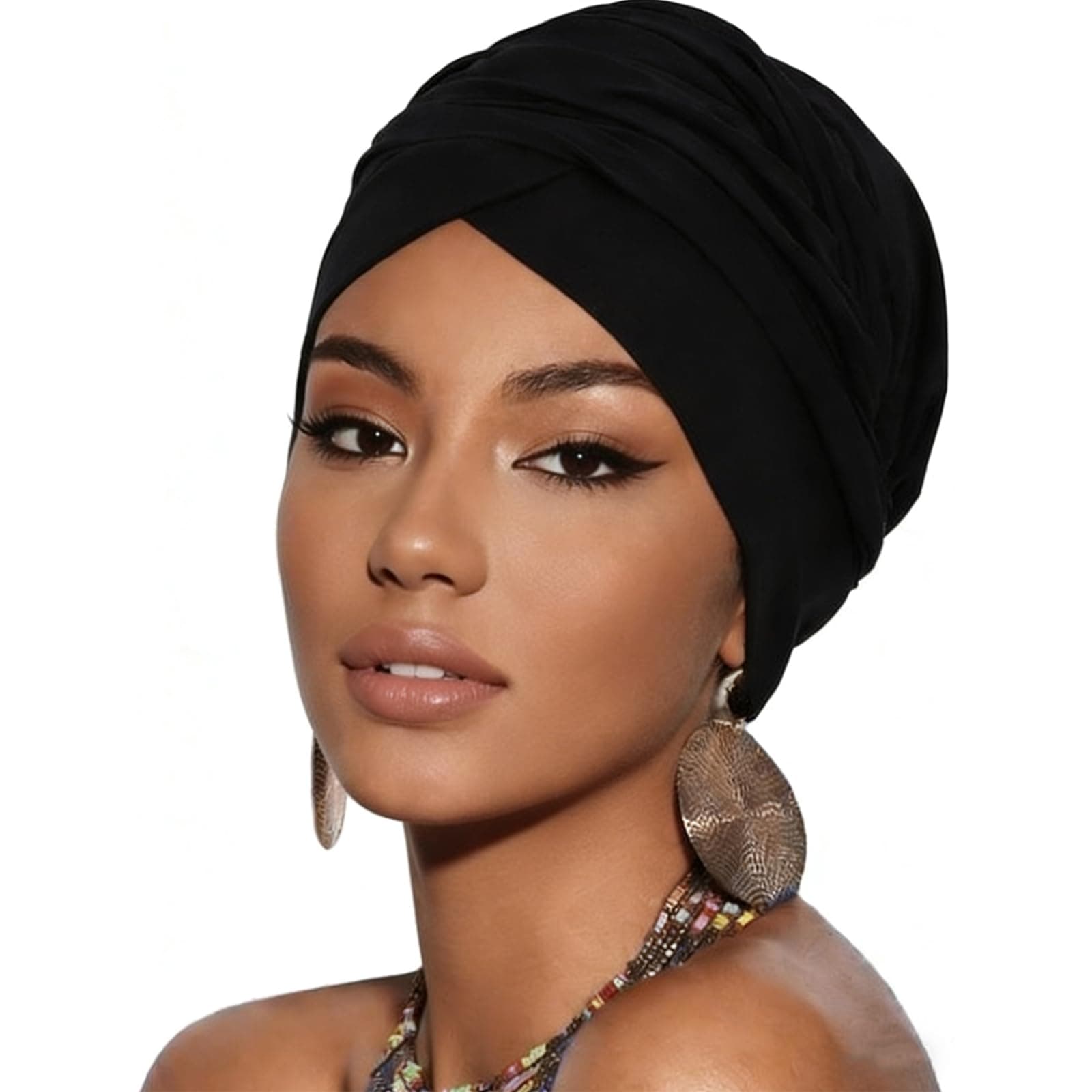 Turban Head Wrap Scarf,African Women' Soft Long Scarf Shawl Hair Bohemian Headwrap Stretch Headband Tie