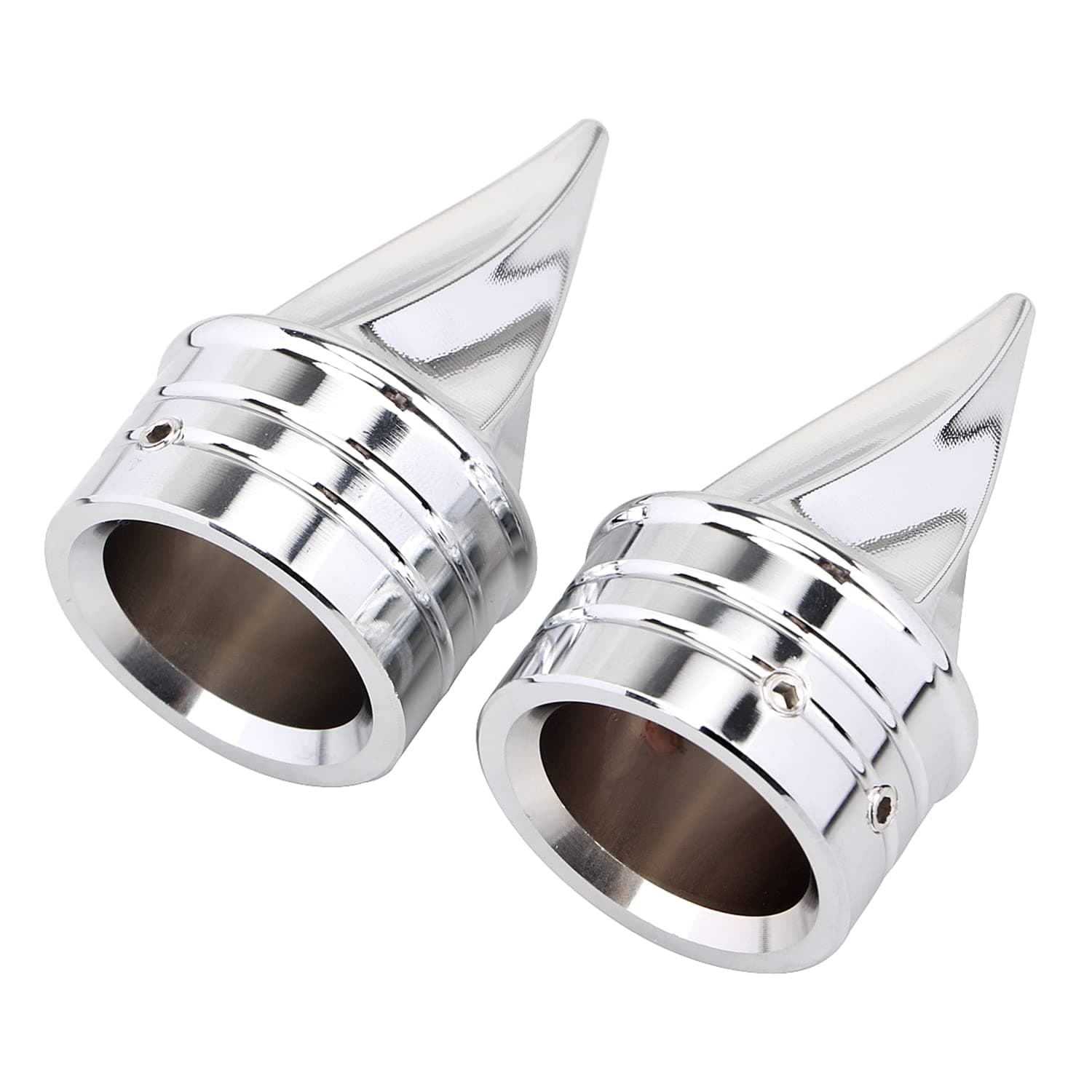 SHMTOOL Chrome Spike Front End Twisted Axle Nut Covers Caps for Harley Touring Softail Sportster Dyna Street Glide Road King Road Glide Electra Glide Iron 883 Sportster 1200 2008-2023