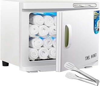 Hot Towel Warmer Cabinet with LED Light - JXSDLIY 23L Large Capacity Towel Cabinet for Bathroom 2-in-1 Professional Hot Towel Warmers for Facials SPA Massage Salon Heats Up Quick Towel Heater (white)