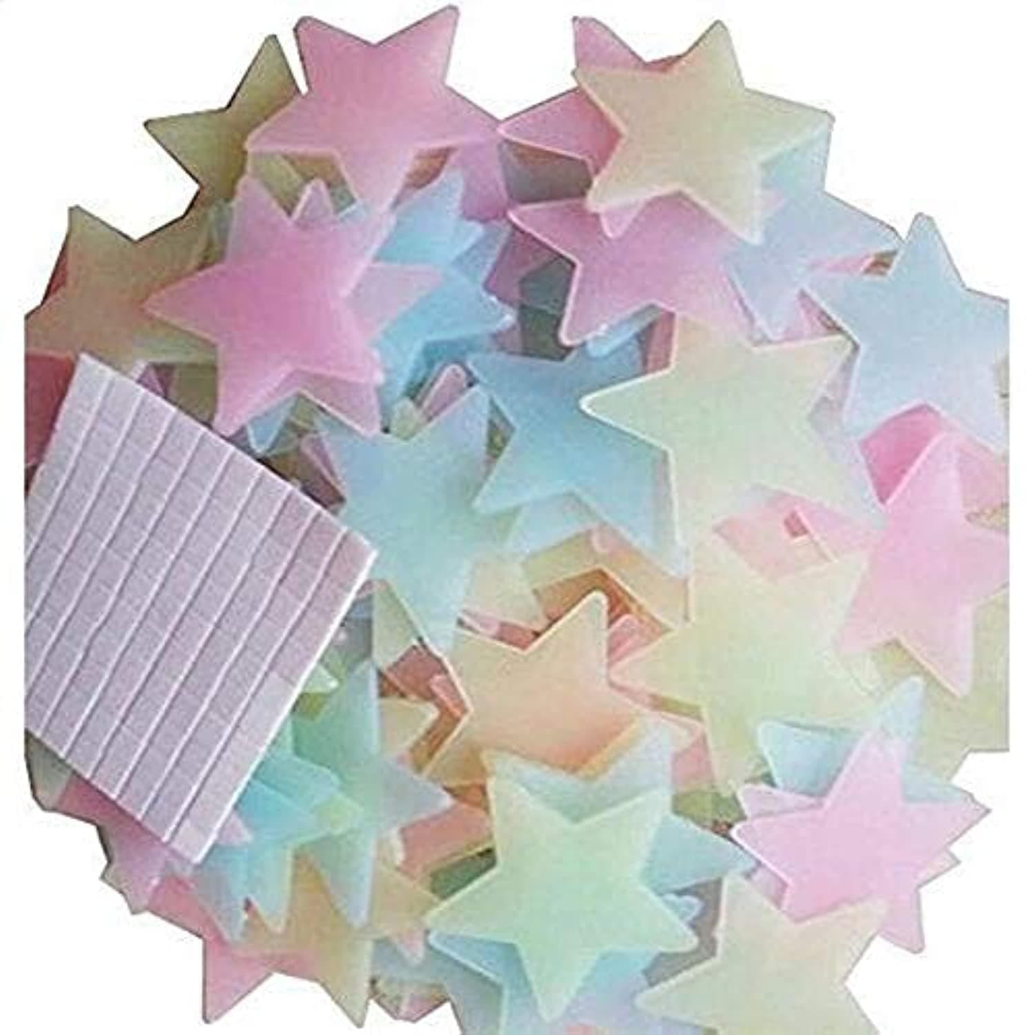 100pcs 3D Stars Glow In The Dark Wall Stickers Luminous Fluorescent Wall Stickers For Kids Baby Room Bedroom Ceiling Home Decor for Kids Room Wall stickers