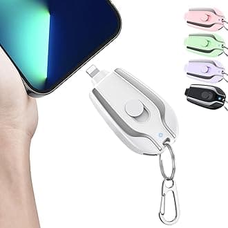 Keychain Portable Charger, 2200mAh Mini Power Emergency Pod,External Fast Charging Power Bank Battery Pack,Cell Phone Charger for 14,13,12,11,Plus,Pro,Max,XS,XR,X,8,7,6,6s,5,4,White