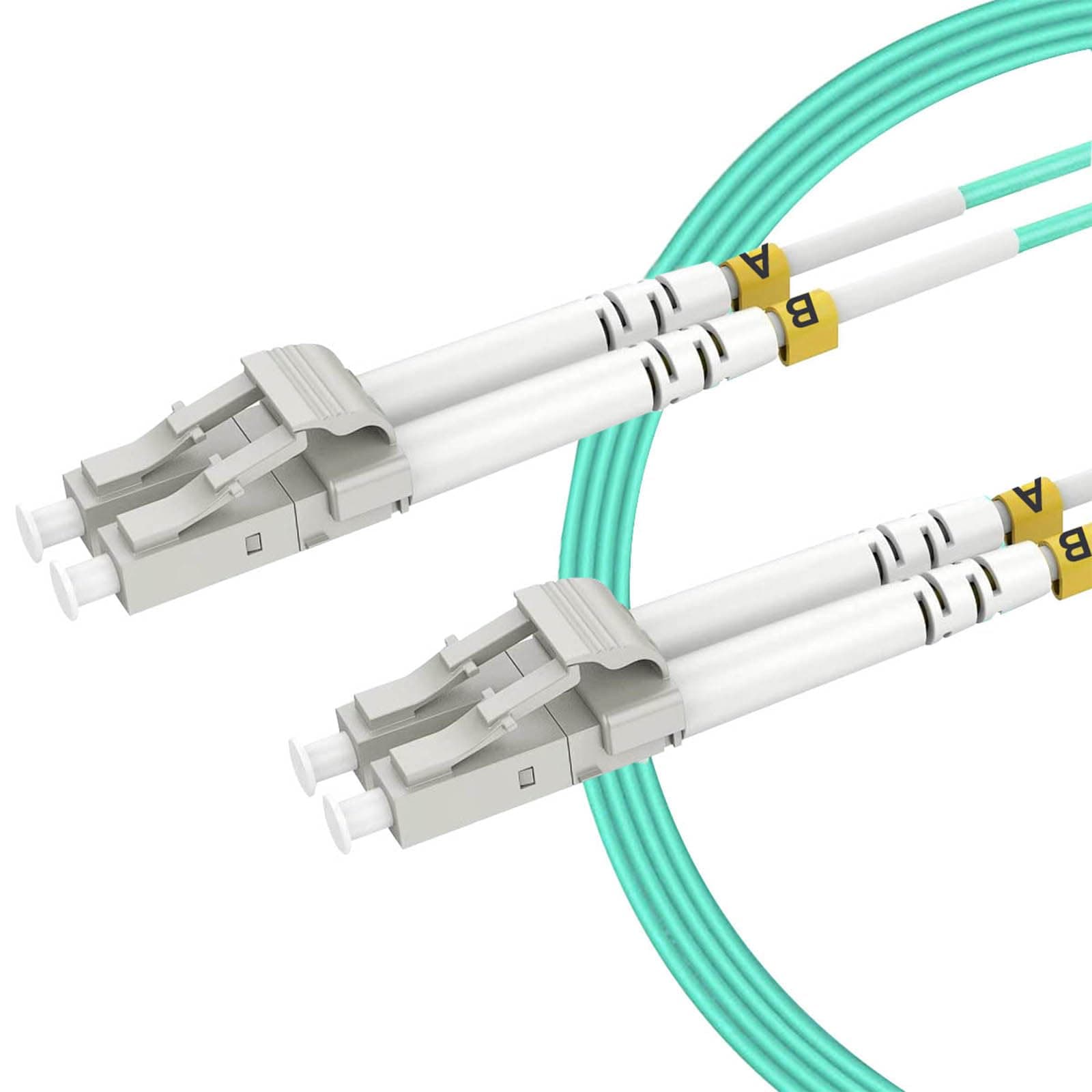 LC to LC Fiber Patch Cable, OM3 Multimode 1M/3ft, 10G/40G Duplex 50/125μm, LSZH Jacket for Data Center/QSFP+ Transceivers - Low Loss & MTP Compatible