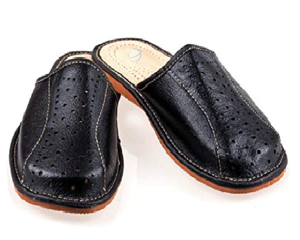 Men`s Handmade Leather Slippers 100% Natural Leather Size UK 6,7,8,9,10,11,12