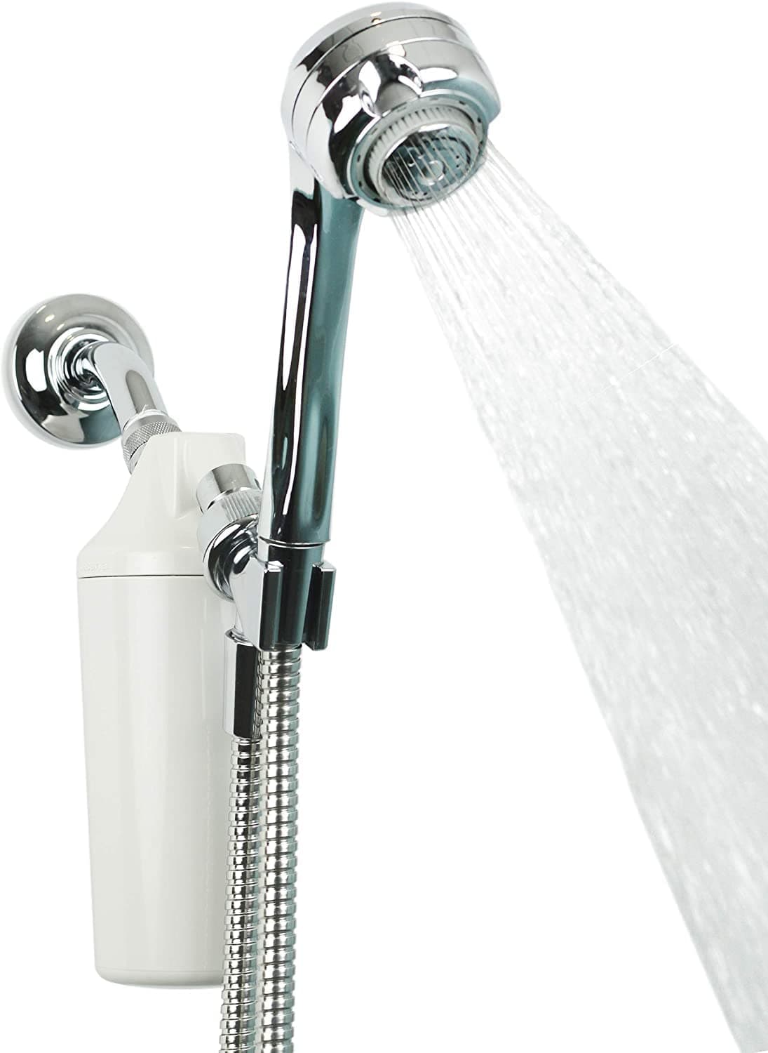 Aquasana Shower Filter for Hair & Skin | Reduces 90% of Chlorine | Handheld Wand Shower Head with 3 Settings | Dermatologist-Recommended | WaterSense Certified | Chrome | AQ-4105CHR-E