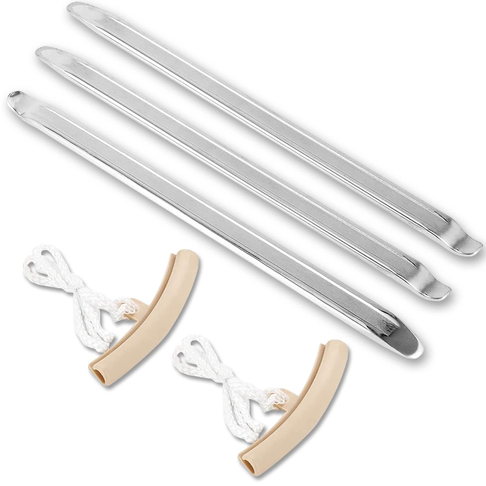 3 Pieces Heavy Duty Tyre Levers - 30cm Motorcycle Bike Car Tire Iron Kit, Manganese Steel Tire Changing Tools with 2 Rim Protectors for MTB, Bicycle, Motorbike