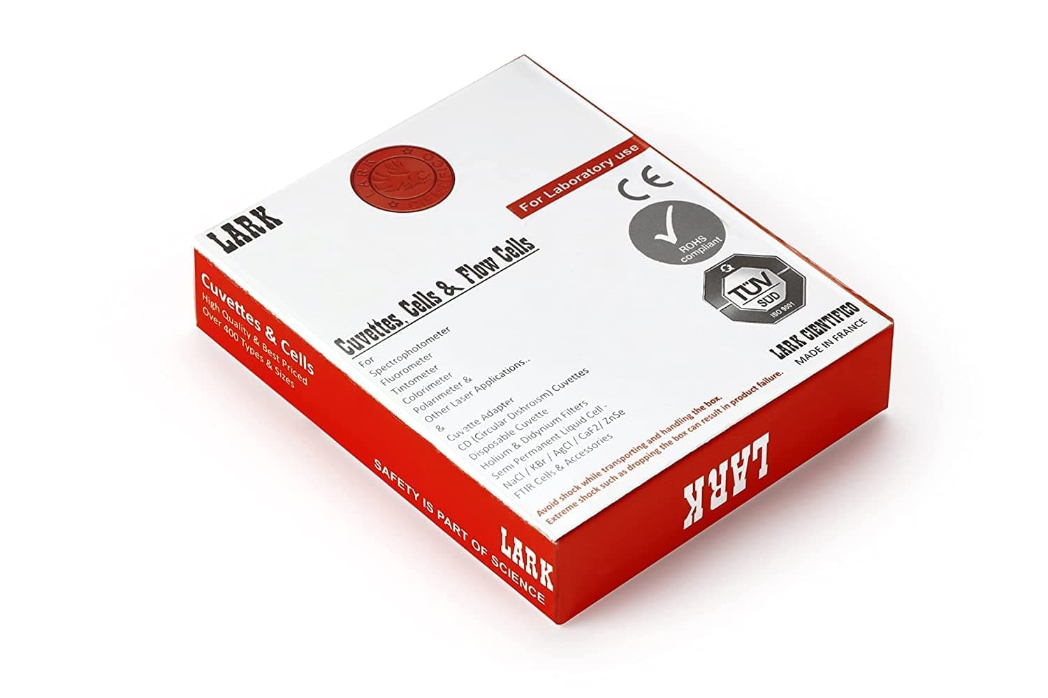 Lark Quartz Cuvette, 4 Side Transparent (Cells have been measured at 200nm)(Dimension (mm): 45 × 12.5 × 12.5)(Set of 2 pieces),(Path length - 10 mm),(Capacity 3.5 ml)