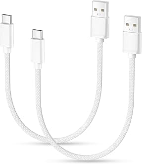 Basesailor for iPhone 17 16 Pro Max Charger Cord,USB to USB C Cable,Type C Charging Power Cord for Apple 17e 15 iPad 10 Air 4 5,Samsung Galaxy S26 S25 S24 S23,White,2Pack 1FT(0.3M)