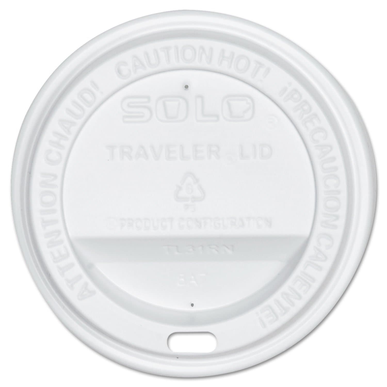 SOLO OFTL31-0007 White Traveler Cappuccino Style Dome Lids for 10oz SQUAT Hot Cups such as 410W, 410SI, 410MS, 410SM, 410RC, 3.4"x0.7" (Case of 300)