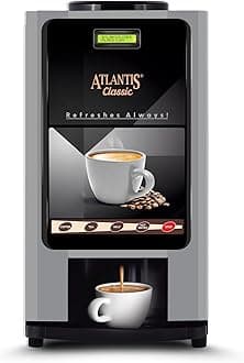 ATLANTIS Classic 2 Lane Tea/Coffee Vending Machine | Premix Based Instant Hot Beverage Dispenser for Offices, Shops and Institutions |