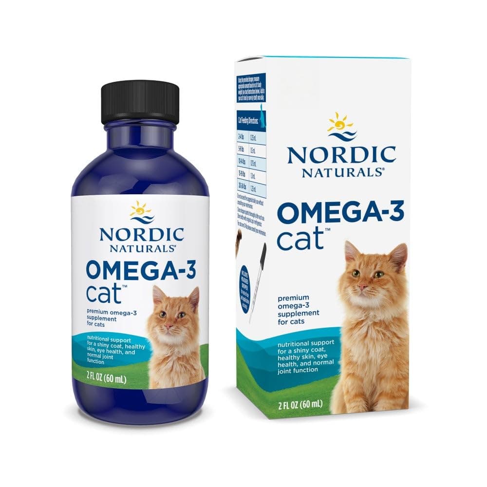 Omega-3 Cat, Unflavored - 2 oz - 304 mg Omega-3 Per One mL - Fish Oil for Cats with EPA & DHA - Promotes Heart, Skin, Coat, & Immune Health - Non-GMO