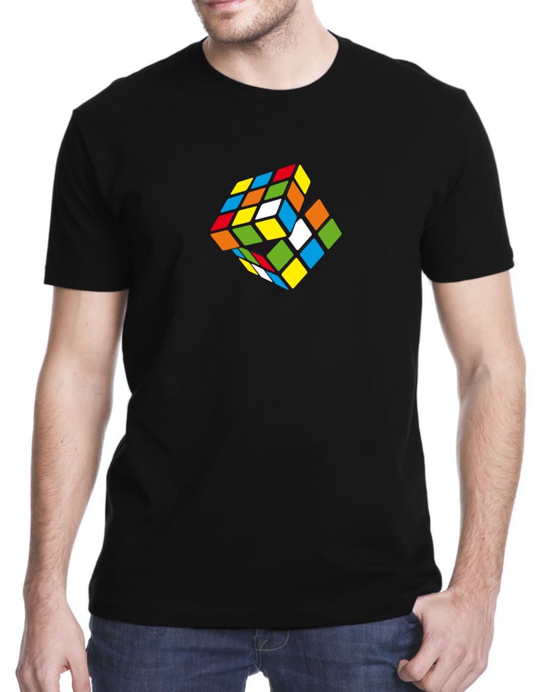 Rubik's Cube Retro 80s T-Shirt, 2XL, Black