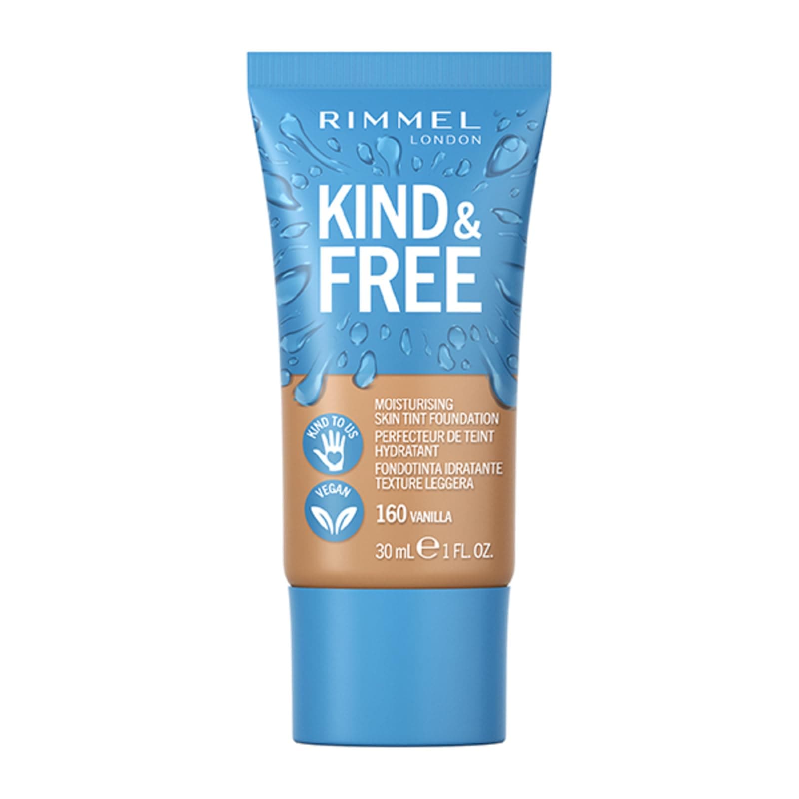 Kind + Free Moisturising Skin Tint Foundation, Vanilla 160