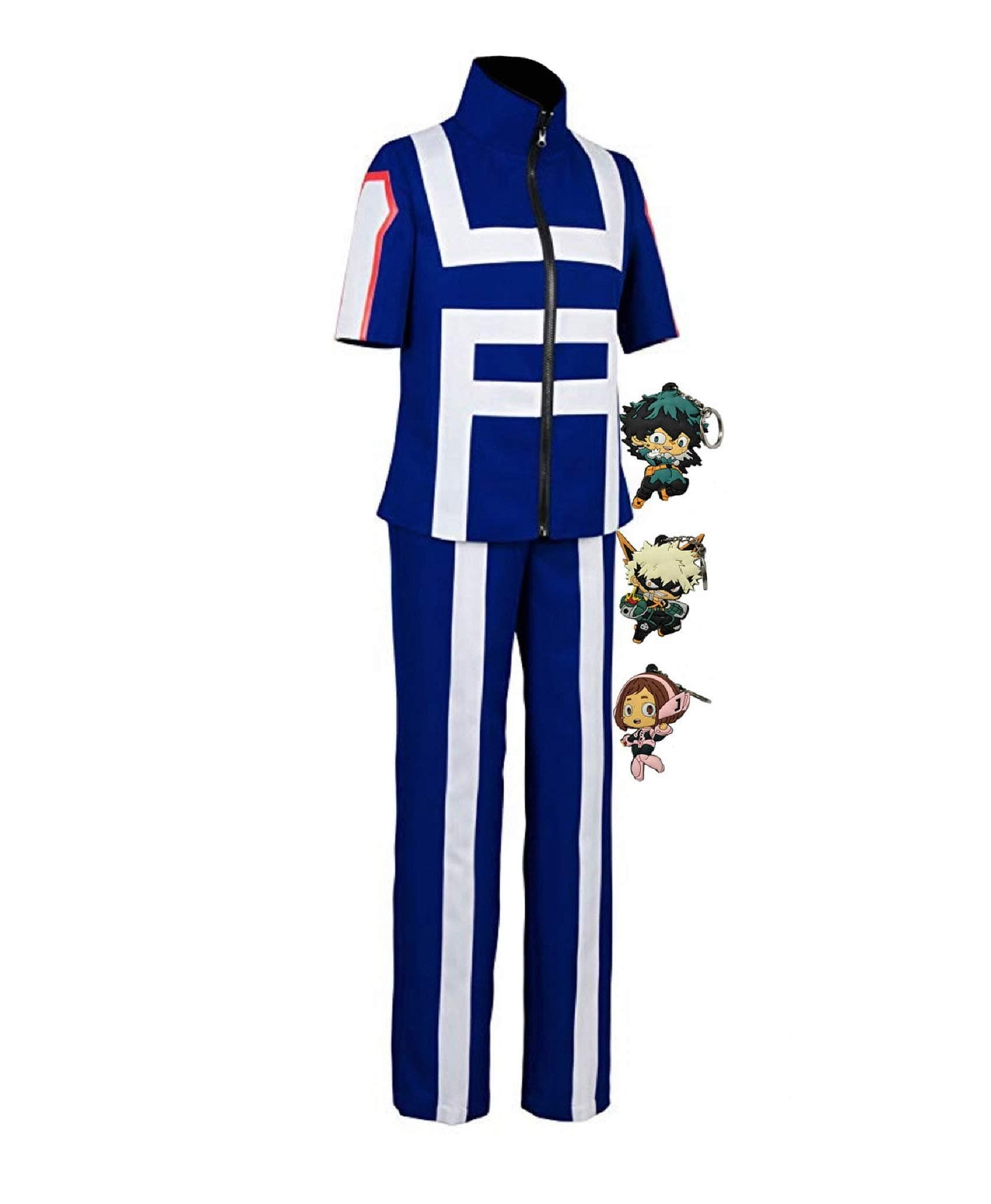 Anime Mha Bnha Cosplay Costume Uniform Outfit with 3 Keychains Halloween