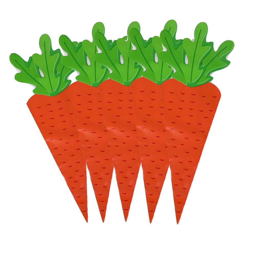 Easter Candy Bags Cellophane Carrot Shape Treat Bags with Ties for Party Favor Candy or Prizes - 20 Piece Set