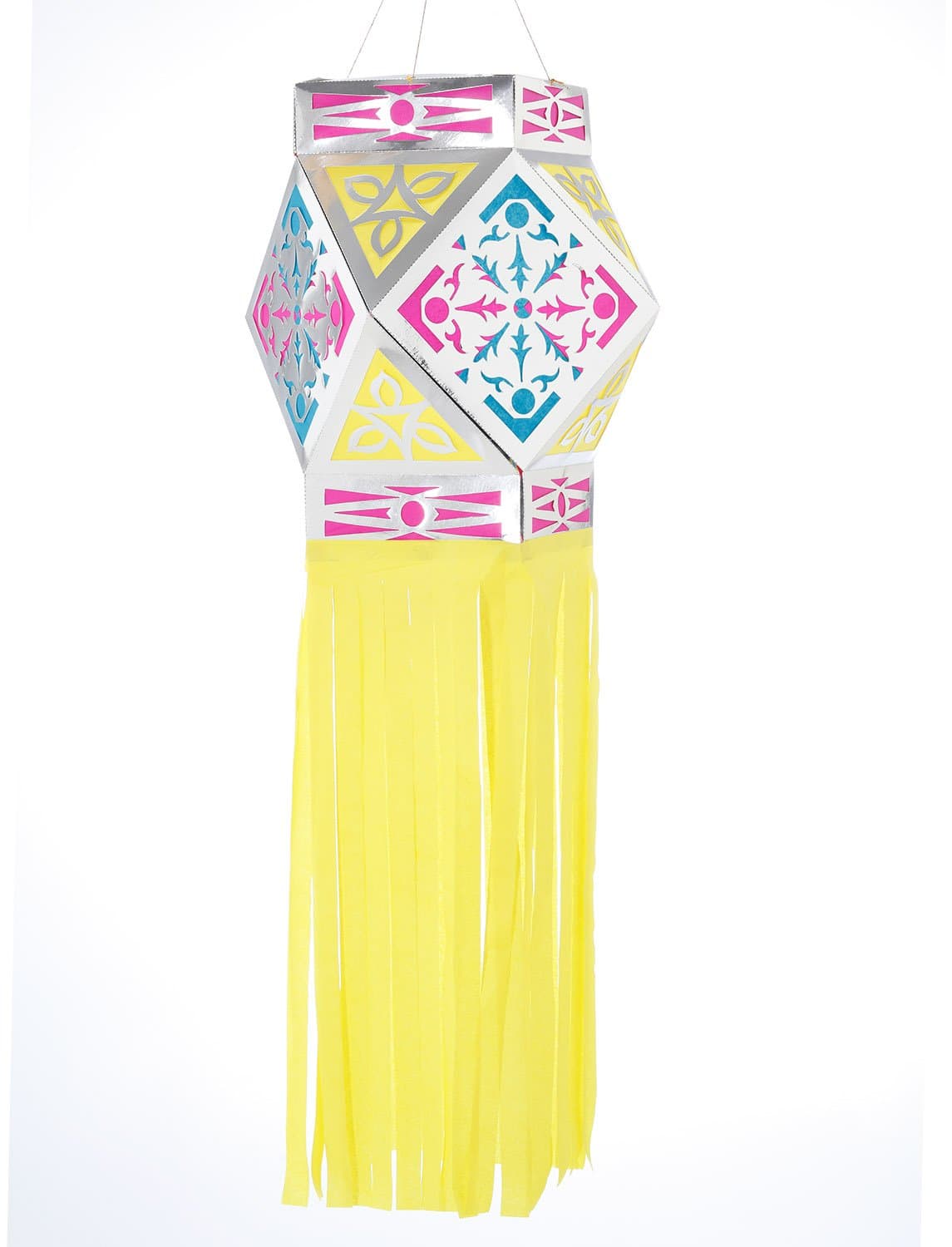 Akash Kandil, Ashtkone Style Paper/Cloth Lantern Yellow (Free 2 Day Priority Shipping on All Colors)